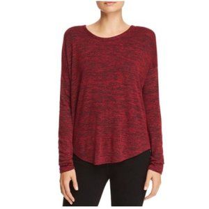 Peyton Jensen Long Sleeve Round Neck Sweater Maroon/Black Size XSmall